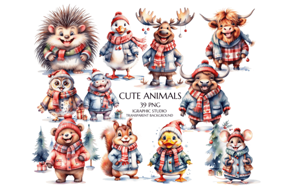Download Winter Woodland Animals Clipart - Winter Collection