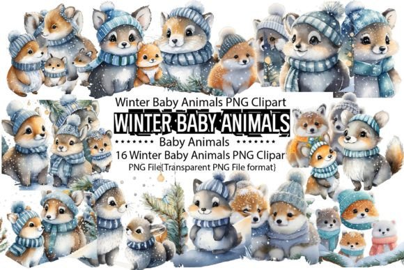 Download Winter Baby Animals Sublimation Bundle - Winter Collection
