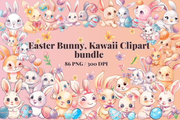Download Easter Bunny, Kawaii Clipart Bundle - Kawaii clipart Collection