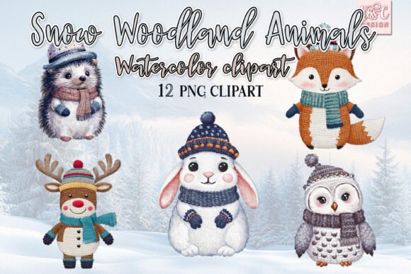 Download Winter Woodland Animals Watercolor PNG - Winter Collection