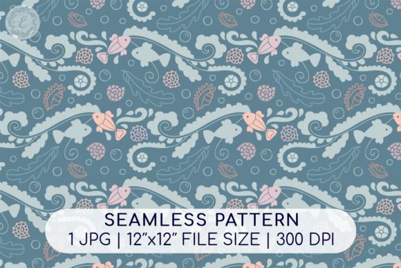 Download Shells, Fish Ocean Seamless Pattern | B - Premium Resources