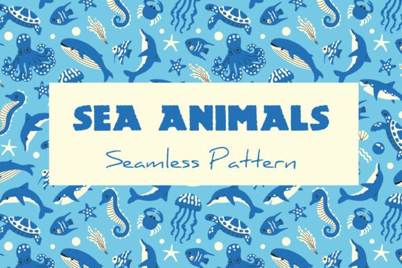 Download Sea Animals Seamless Pattern &amp; Paper - Premium Resources