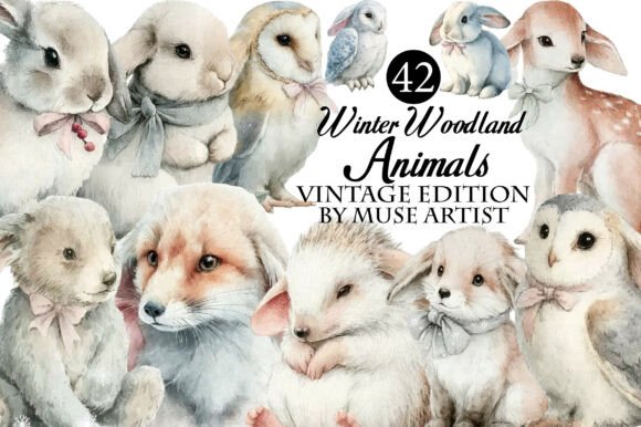 Download Watercolor Winter Woodland Animals - Winter Collection