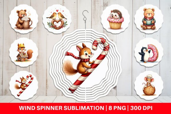 Download Sweet Winter Critters Wind Spinner - Winter Collection