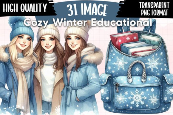 Download Cozy Winter Educational Clipart Bundle - Winter Collection