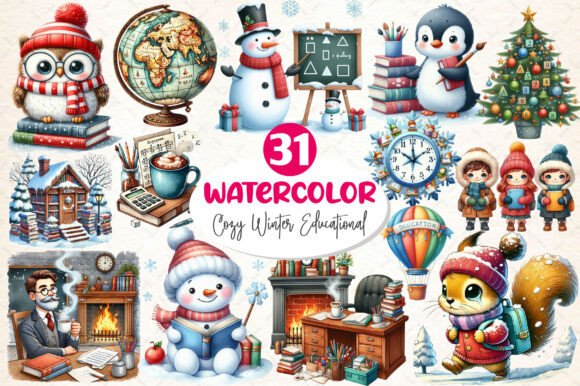 Download Cozy Winter Educational Clipart - Winter Collection