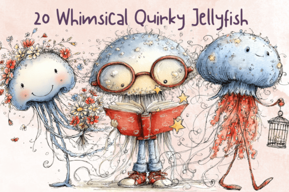 Download Quirky Jellyfish Clipart – Ocean Animals - Ocean animals Collection