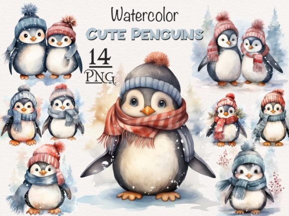 Download Cute Penguin Winter PNG Bundle - Winter Collection