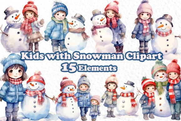 Download Watercolor Snowman Clipart Winter Kids - Winter Collection