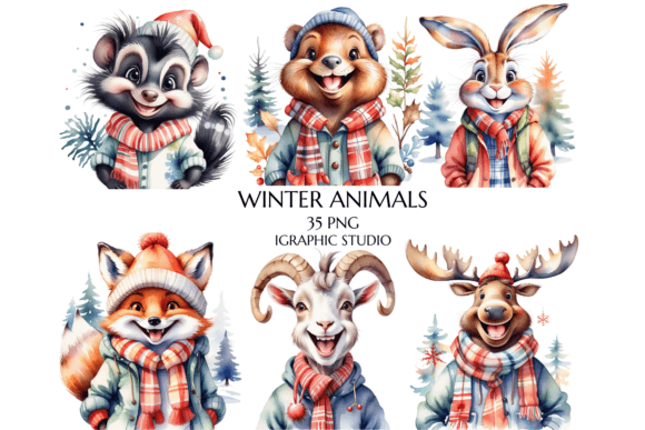 Download Winter Animals Clipart Bundle - Winter Collection