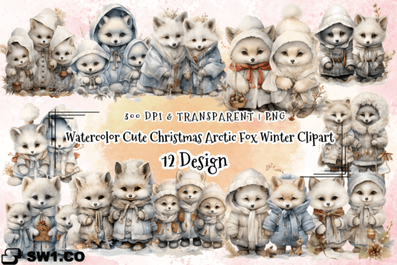 Download Watercolor Christmas Arctic Fox Winter - Winter Collection