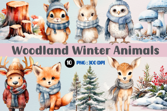 Download Woodland Winter Animals Cliparts - Winter Collection