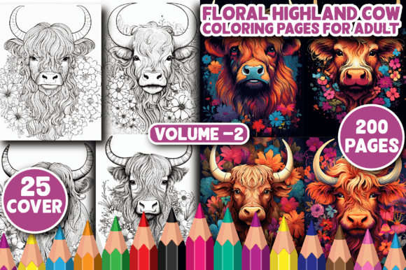 Download 200 Floral Highland Cow Coloring Pages - Cow coloring pages Collection