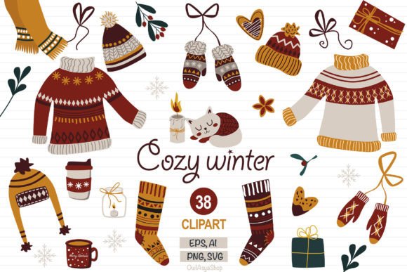 Download Cozy Winter Clipart Winter Items - Winter Collection