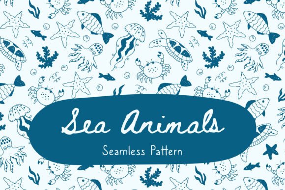 Download Sea Animals Seamless Pattern &amp; Paper - Premium Resources