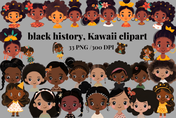 Download Black History, Kawaii Clipart Bundle - Kawaii clipart Collection