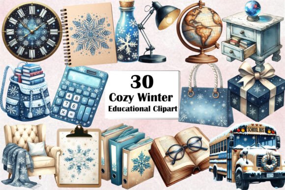 Download Cozy Winter Educational Clipart Bundle - Winter Collection