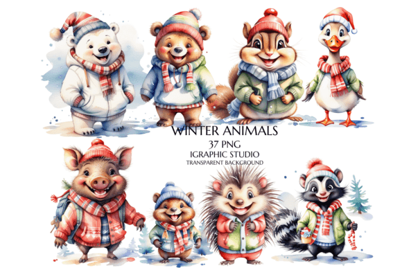 Download Winter Animals Clipart Bundle - Winter Collection