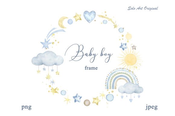 Download Baby Boy Shower Rainbow Frame - Baby boy shower Collection
