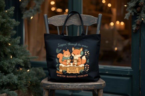 Download Sippin’ Through the Snow Fox Winter PNG - Winter Collection