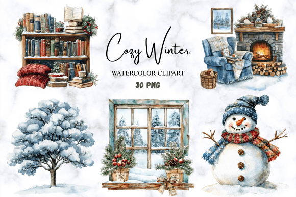 Download Cozy Winter Clipart Sublimation Bundle - Winter Collection