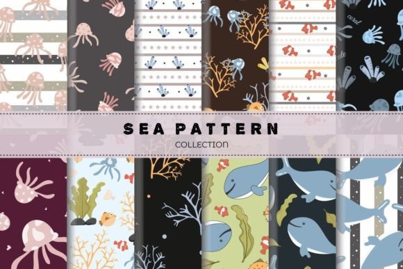 Download Cute Sea Animals Pattern Collection - Premium Resources